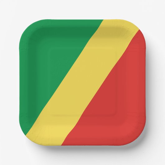 Flagge der Republik Kongo Pappteller (Vorderseite)