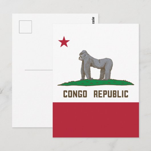 Flagge der Republik Kongo Postkarte (Vorne/Hinten)