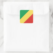 Flagge der Republik Kongo Quadratischer Aufkleber (Tasche)