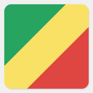 Flagge der Republik Kongo Quadratischer Aufkleber