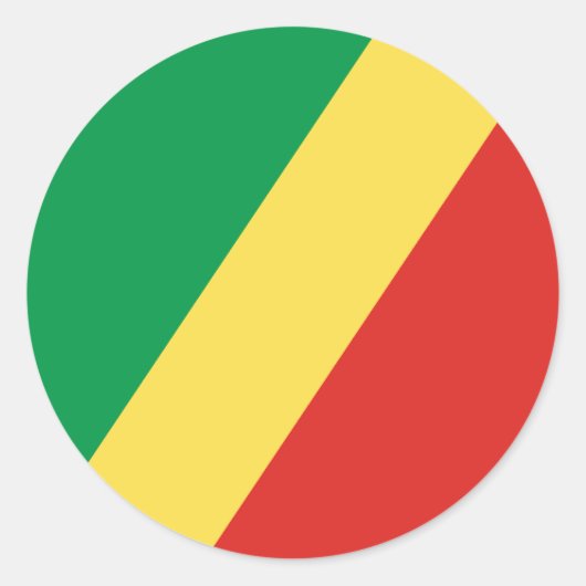 Flagge der Republik Kongo Runder Aufkleber (Vorderseite)