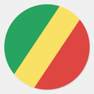 Flagge der Republik Kongo Runder Aufkleber