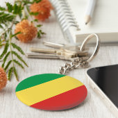 Flagge der Republik Kongo Schlüsselanhänger (Seite)