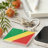 Flagge der Republik Kongo Schlüsselanhänger (Vorderseite rechts)