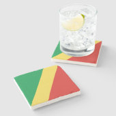 Flagge der Republik Kongo Steinuntersetzer (Seitenansicht)