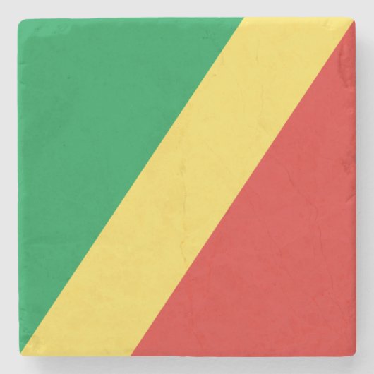 Flagge der Republik Kongo Steinuntersetzer (Vorderseite)