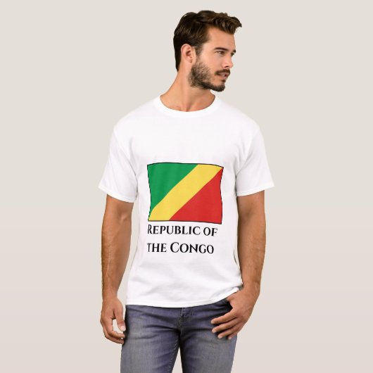 Flagge der Republik Kongo T-Shirt (Vorne ganz)