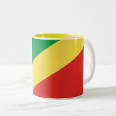 Flagge der Republik Kongo Zweifarbige Tasse (VorderseiteRechts)