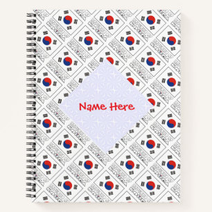 Flagge der Republik Korea Abstammung Notizblock