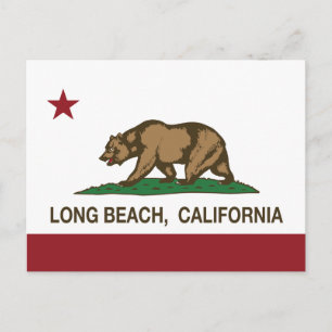 Flagge der Republik Long Beach California Postkarte