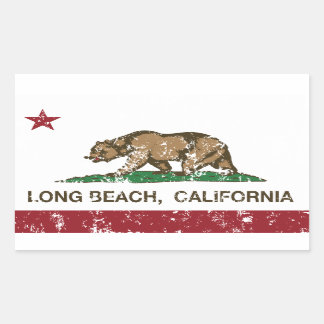 Flagge der Republik Long Beach California Rechteckiger Aufkleber