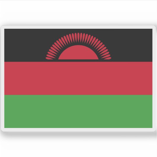 Flagge der Republik Malawi Aufkleber (Vorderseite)