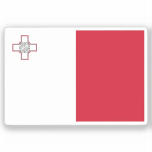 Flagge der Republik Malta zugeschnitten  Aufkleber