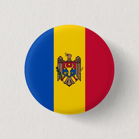 Flagge der Republik Moldau Button (Vorderseite)
