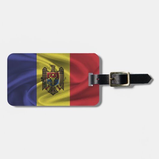 Flagge der Republik Moldau Gepäckanhänger (Vorderseite horizontal)