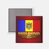 Flagge der Republik Moldau Magnet (Vorderseite/Rückseite)