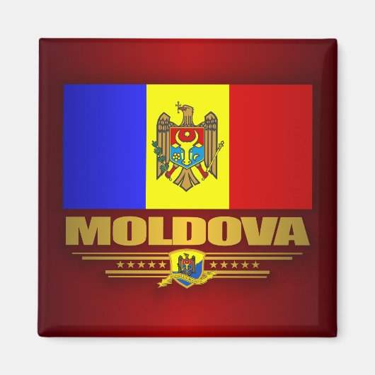 Flagge der Republik Moldau Magnet (Vorne)