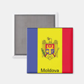 Flagge der Republik Moldau Magnet (Vorderseite/Rückseite)