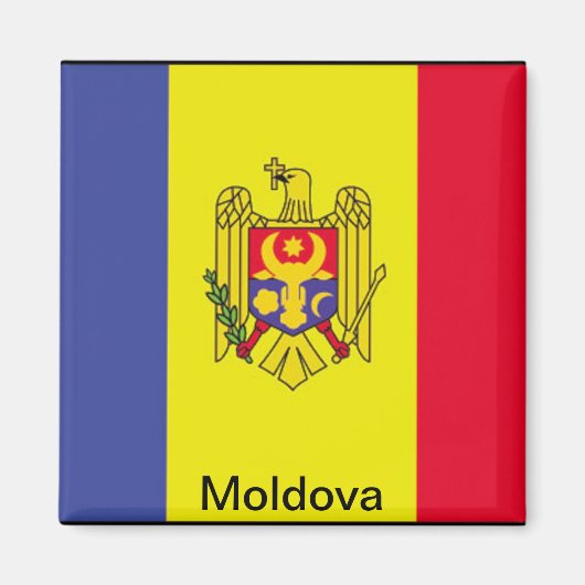 Flagge der Republik Moldau Magnet (Vorne)