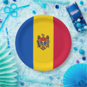 Flagge der Republik Moldau Pappteller (Party)