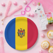 Flagge der Republik Moldau Pappteller (Party)