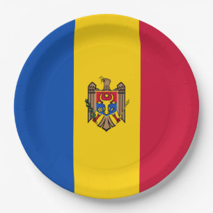 Flagge der Republik Moldau Pappteller