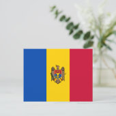 Flagge der Republik Moldau Postkarte (Stehend Vorderseite)