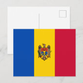 Flagge der Republik Moldau Postkarte (Vorne/Hinten)