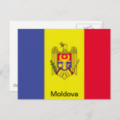 Flagge der Republik Moldau Postkarte (Vorne/Hinten)