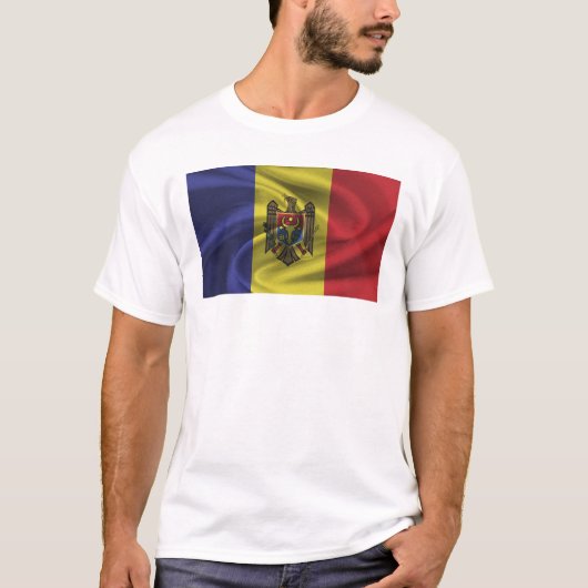 Flagge der Republik Moldau T-Shirt (Vorderseite)