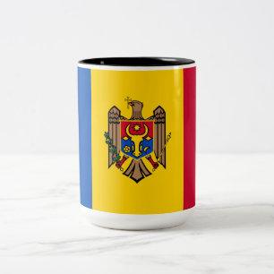 Flagge der Republik Moldau Zweifarbige Tasse