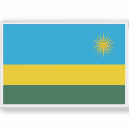 Flagge der Republik Ruanda Aufkleber (Vorderseite)
