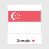 Flagge der Republik Singapur Aufkleber (Blatt)