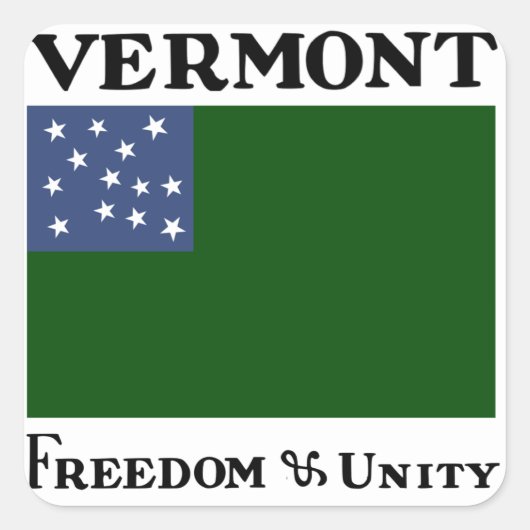 Flagge der Republik Vermont Quadratischer Aufkleber (Vorderseite)
