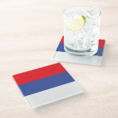 Flagge der Republika Srpska Glasuntersetzer (Schrägansicht)