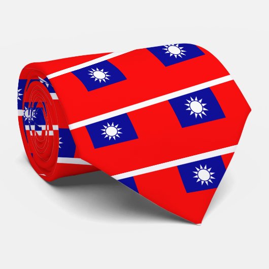 Flagge der Republiks China (Taiwan) - 中華民國國旗 Krawatte (Gerollt)
