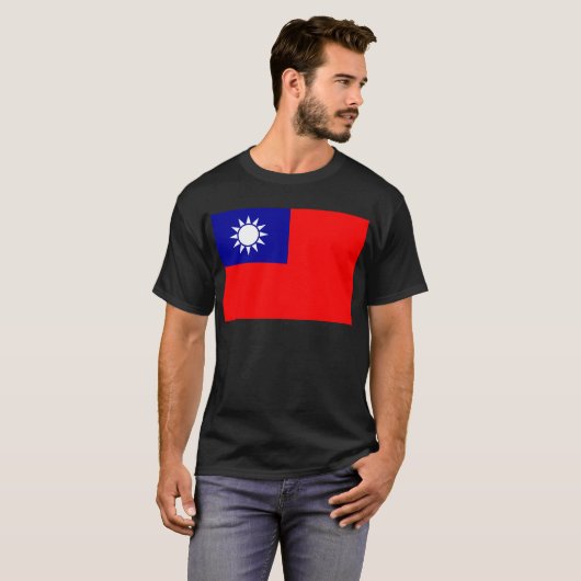 Flagge der Republiks China (Taiwan) - 中華民國國旗 T-Shirt (Vorne ganz)