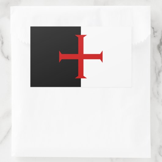 Flagge der Ritter Templar Rechteckiger Aufkleber (Tasche)