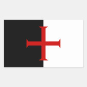 Flagge der Ritter Templar Rechteckiger Aufkleber (Vorderseite)