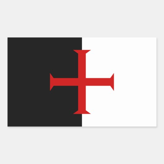 Flagge der Ritter Templar Rechteckiger Aufkleber (Vorderseite)