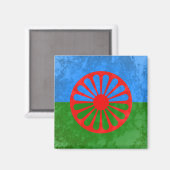 Flagge der Roma Magnet (Vorderseite/Rückseite)