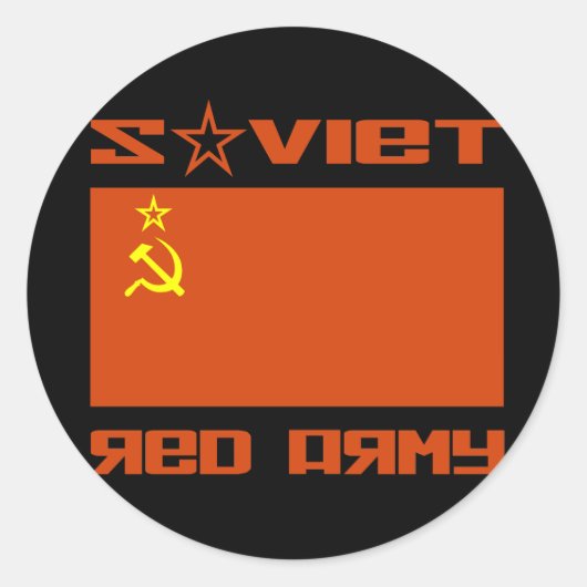 Flagge der Roten Armee der Sowjetunion Runder Aufkleber (Vorderseite)