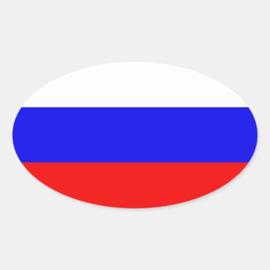 Flagge der Russischen Föderation Ovaler Aufkleber (Vorderseite)