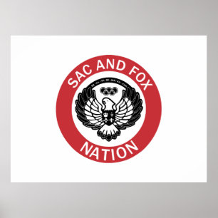 Flagge der Sac and Fox Nation Oklahoma Poster