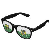 Flagge der sächsischen Retro-Sonnenbrille Partybrille (Schrägansicht)