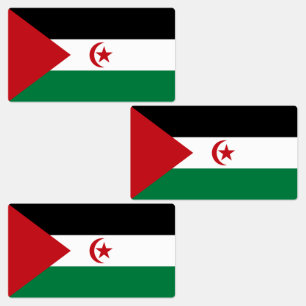 Flagge der Sahrawi-Arabischen Demokratischen Repub Etiketten
