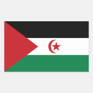 Flagge der Sahrawi Arabischen Demokratischen Repub Rechteckiger Aufkleber
