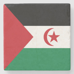 Flagge der Sahrawi Arabischen Demokratischen Repub Steinuntersetzer