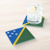 Flagge der Salomonen Glasuntersetzer (Schrägansicht)