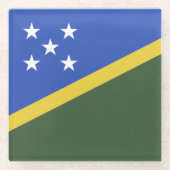 Flagge der Salomonen Glasuntersetzer (Vorderseite)